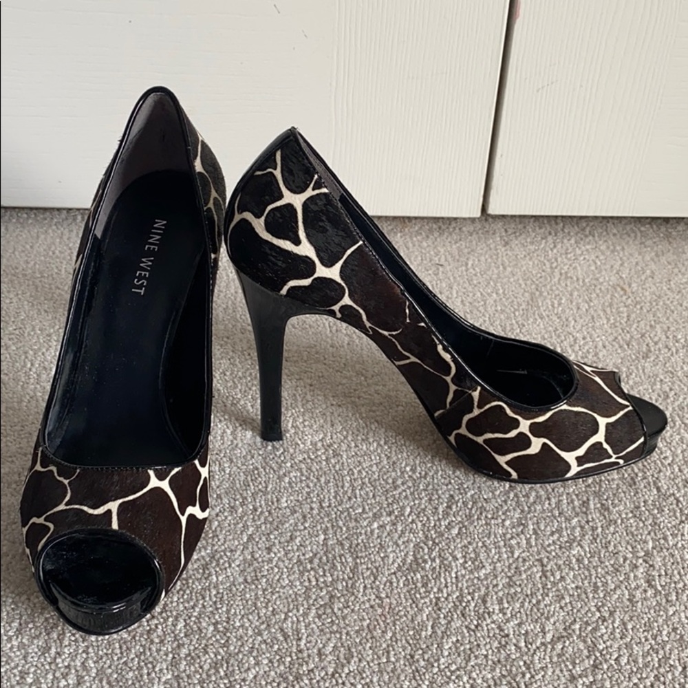 Giraffe print high heels